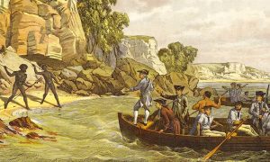 Captain Cook's landing in Botany Bay, Australia